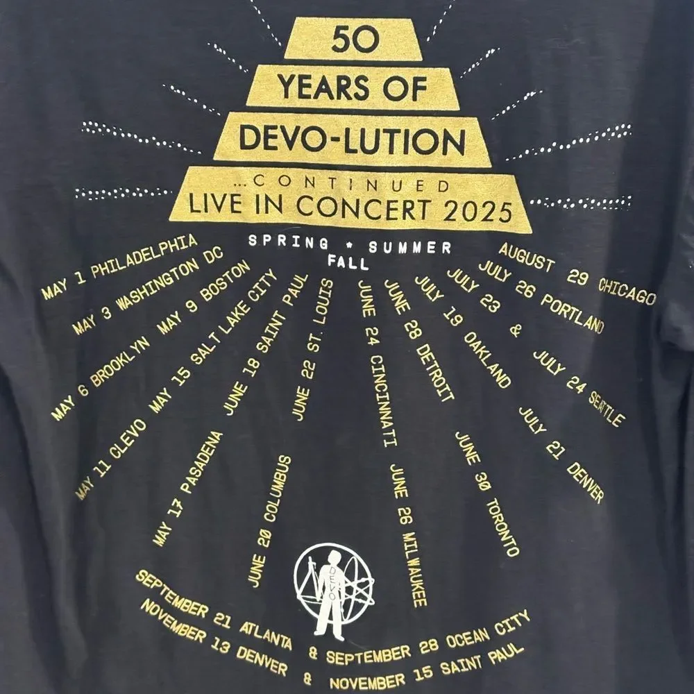 Devo Black Concert Tee with Gold Graphic - Picture 5 of 7